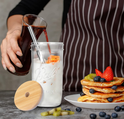 Tee-Schalen-wiederverwendbare breite Mason Mouth Smoothie Cups Mason-Glas-Trinkglas-Schalen der Blasen-500ml