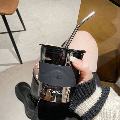 Einfaches Glas-kundenspezifische Trinkbecher ISO14001 500ML überfallen für Cappuccino-Kaffee