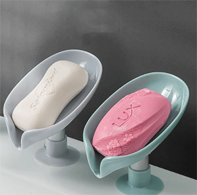 Seifen-Teller-Halter-Blatt formen Seifen-Behälter mit Selbsttrocknung und Saugnapf für Dusche