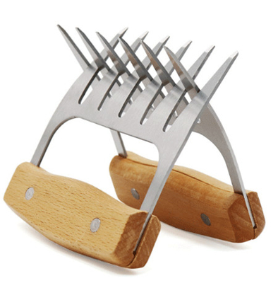 Metallfleisch-Reißwolf kratzt Edelstahl-Fleisch-Gabeln mit Holzgriff für das Zerreißen
