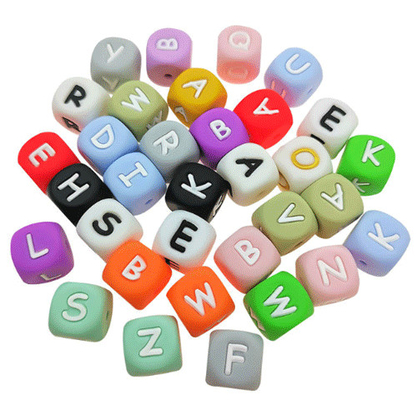 Silikon-Alphabet-Perlen der 12MM Baby-Kauen-Entspannungs-Unruhe-Spielwaren-nicht giftige BPA freie