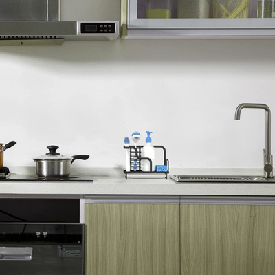 Spülbecken-Transportgestell-Counter Organizer Stainless-Stahlschwamm-Halter