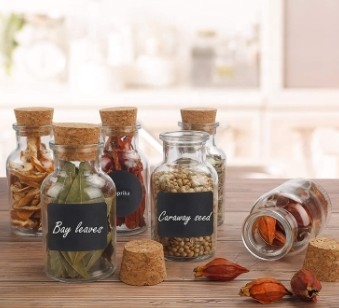 Küche 5oz, die leere Gewürz-Gläser mit Cork Lids And Labels würzt