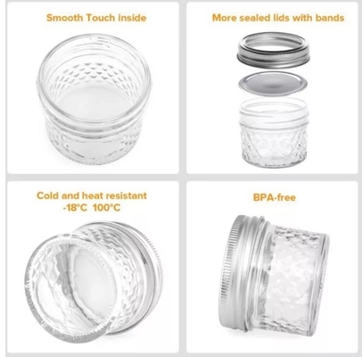Große Öffnung Mini Caviar Glass Preserve Jars für Stau 100ml 40 stellt ein