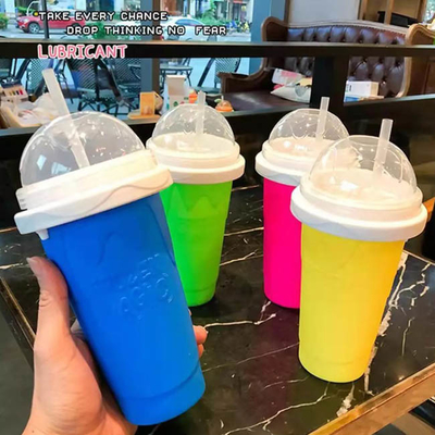 Silikon-Slushy Reise Smoothie-Trommel-Milkshake Bottle With-Stroh