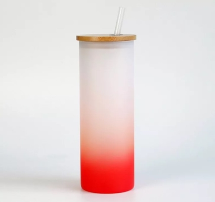 Steigungs-Wasser-Flasche der Sublimations-18oz kundenspezifische Trinkbecher bereifte mit Bambusdeckel