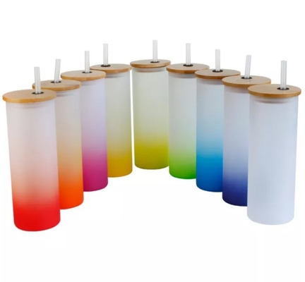 Steigungs-Wasser-Flasche der Sublimations-18oz kundenspezifische Trinkbecher bereifte mit Bambusdeckel