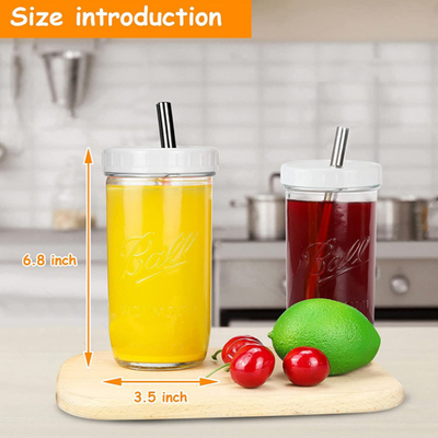 Glastee der großen Öffnung wiederverwendbare Smoothie-Schalen mit Stroh 16oz 24oz