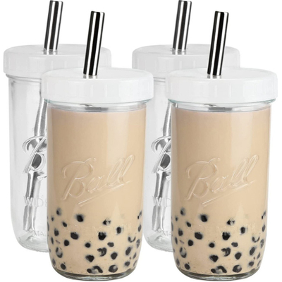 Glastee der großen Öffnung wiederverwendbare Smoothie-Schalen mit Stroh 16oz 24oz