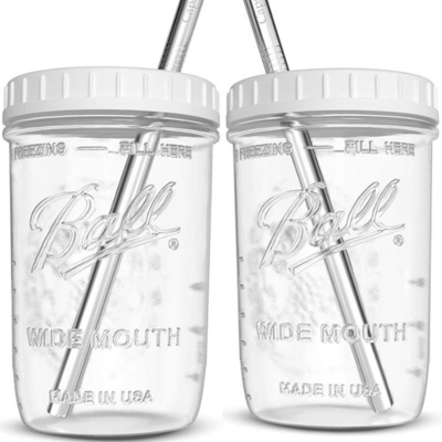 Glastee der großen Öffnung wiederverwendbare Smoothie-Schalen mit Stroh 16oz 24oz