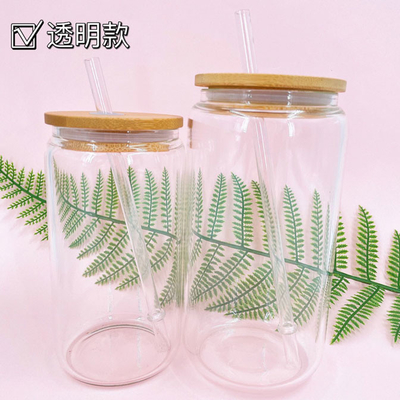 12oz 16oz Deckel 25oz Juice Glass Cup With Straw und Bambus