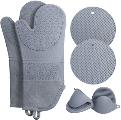 Hitzebeständiges Silikon Oven Mitts Pot Holders Sets für das Backen