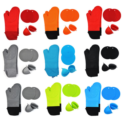 Hitzebeständiges Silikon Oven Mitts Pot Holders Sets für das Backen