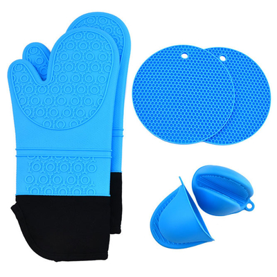 Hitzebeständiges Silikon Oven Mitts Pot Holders Sets für das Backen