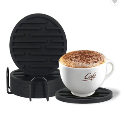 Schwarzes Gummisilikon-Getränk-Küstenmotorschiff-Schalen-Mat For Car Bar Coffee-Becher-Bier