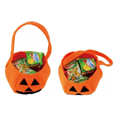 Nichtgewebtes Halloween-Weihnachten verziert Kürbis-Süßigkeits-Eimer Süßes sonst gibt's Saures