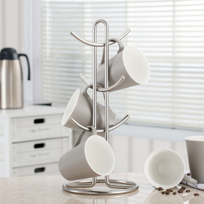 Soem-Edelstahl-Kaffeetasse-Baum-Halter-trockeneres Gestell mit 6 Haken