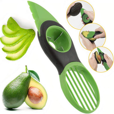 Küchen-Edelstahl-Haushaltsware 3 in 1 Avocado-Schneidmaschinen-Grün-Werkzeug