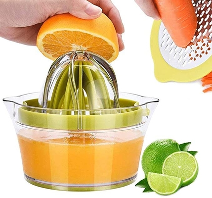 Manuelle Massenküche liefert orange Zitronen-Quetscher Juicer mit Messbecher-Reibe