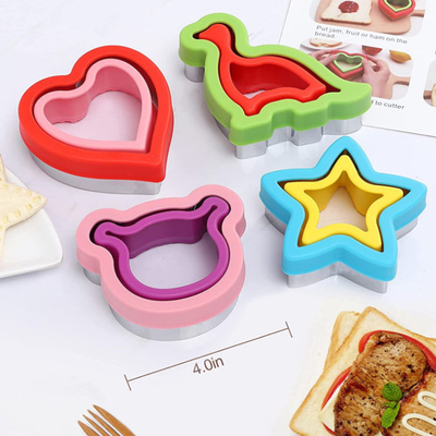 Schneider-Edelstahl-Haushaltsware-Blume Dinos Circle Mickey Mold des Sandwich-4pcs