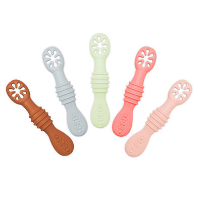 Silikon-Regenbogen-Kauen-Löffel für Babys und Kleinkinder Spülmaschine und Gefrierschrank-Safe