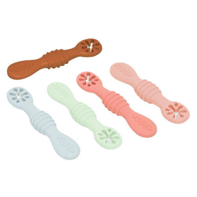 Silikon-Regenbogen-Kauen-Löffel für Babys und Kleinkinder Spülmaschine und Gefrierschrank-Safe