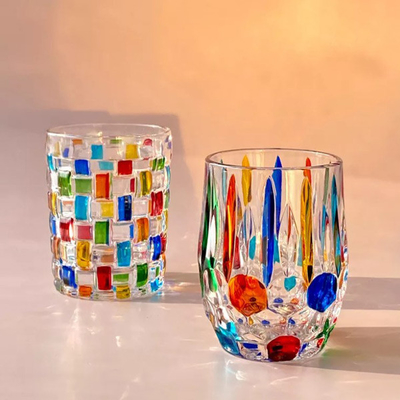 Ins-Art-buntes Mosaik Crystal Glass Cup Mug für Espresso-Whisky 270ml