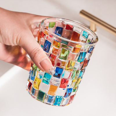 Ins-Art-buntes Mosaik Crystal Glass Cup Mug für Espresso-Whisky 270ml