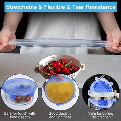 Wiederverwendbare Ausdehnung der Küchen-6pcs ringsum Silikon-Ausdehnungs-Deckel-Nahrungsmittelspeicher-Abdeckungs-Satz