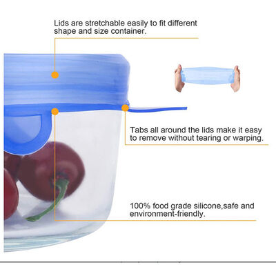 Wiederverwendbare Ausdehnung der Küchen-6pcs ringsum Silikon-Ausdehnungs-Deckel-Nahrungsmittelspeicher-Abdeckungs-Satz