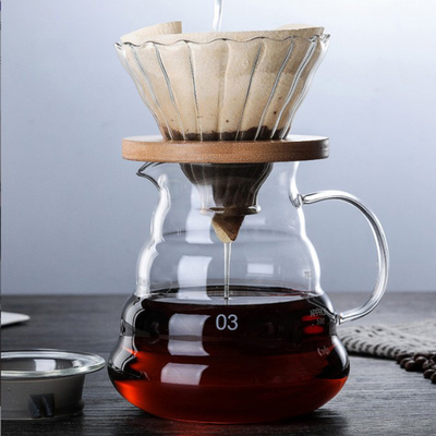 Handgemachte wesentliche Kaffeemaschine Barista Tools Borosilicate Glass mit Glastrichter-Filter