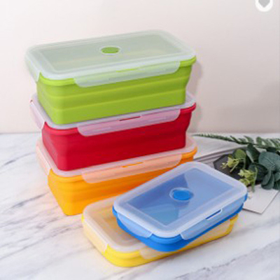 Kieselgel, der multi Fach-Brotdose Microwavable Bento Box Set 4 Stücke faltet