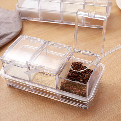 Küche 4 Stücke klare Acrylgewürz-Kasten-für Würzewürzspeicher