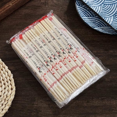 50 Paar-Wegwerfbambusküchen-Gerät-Essstäbchen einzeln verpackt