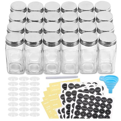 Glasgewürz-Würzeglas 4oz 24pcs eingestellt mit luftdichter Kappe