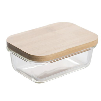 Förderndes Bambusglas Bento Box Divided Lunch Box mit elastischem Bügel