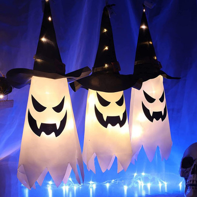 Geist-Dekorations-Hexen-Hut Leuchtungs-im Freien Halloweens hängender