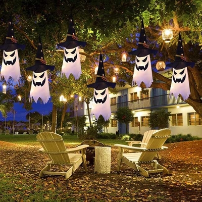 Geist-Dekorations-Hexen-Hut Leuchtungs-im Freien Halloweens hängender