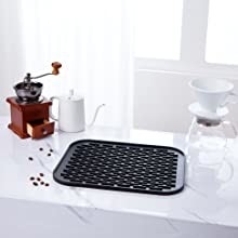 Hitzebeständiger Abtropfgestell-Silikon-Teller, der Mat For Pour Over Coffee-Hersteller-Schwarzes trocknet