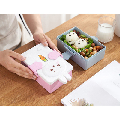 Pp. und Weizen Straw Fibre Lunch Box 2 Fächer Bento