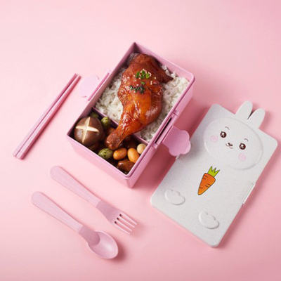Pp. und Weizen Straw Fibre Lunch Box 2 Fächer Bento