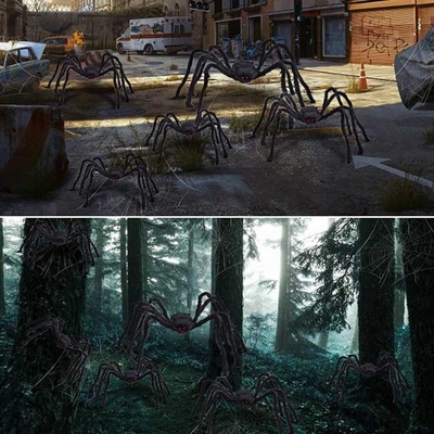 Gespenstische Karnevals-Halloween-Weihnachtsverzierungs-virtuelle realistische haarige Spinne
