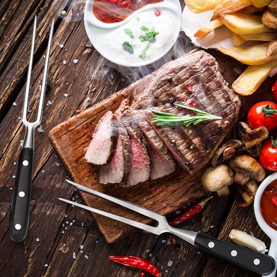 12 Zoll-Steak-Edelstahl GRILL Gabel für Küchen-Braten-Grill