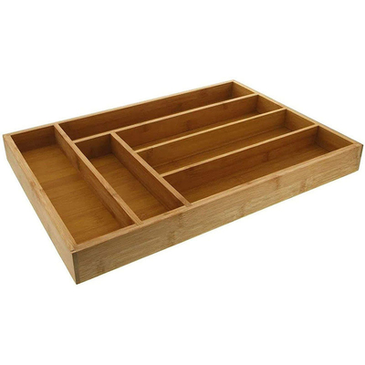 Justierbarer Tischbesteck-Speicher-Tray Bamboo Kitchen Utensil Drawer-Organisator Divider