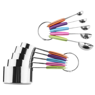 messende Schalen und Löffel des Edelstahl-10pcs eingestellt für das Kochen und das Backen