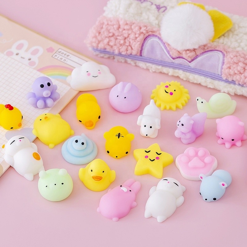 Unruhe-Spielwaren 50PCS TPR Mini Animal Squishy Stress Toys Mochis für Entspannung