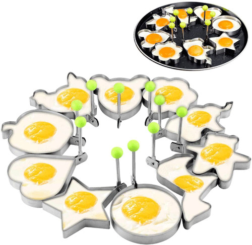 Edelstahl-Fried Egg Rings Egg Shaper-Pfannkuchen-Form-Form-Hersteller mit Griff