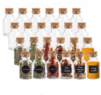 Küche 5oz, die leere Gewürz-Gläser mit Cork Lids And Labels würzt