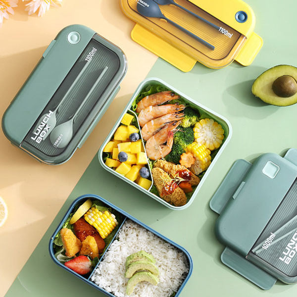 freundliches Bento Box Airtight Lunch Box Safe 1L 2L 3L Rechteck-pp. Eco für Mikrowelle