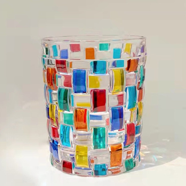 Ins-Art-buntes Mosaik Crystal Glass Cup Mug für Espresso-Whisky 270ml